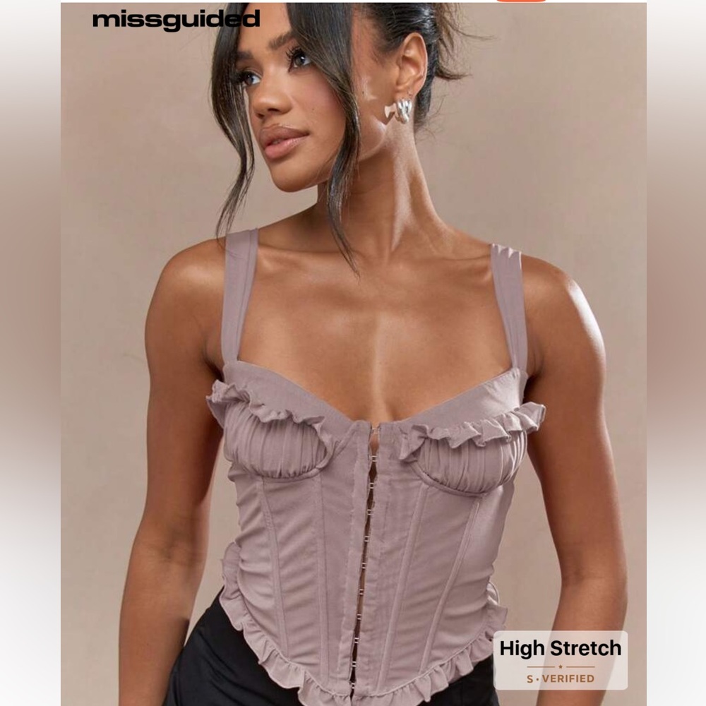 Missguided Purple Sleeveless Bustier Bodysuit